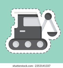 Sticker line cut Excavator. related to Building Material symbol. simple design editable. simple illustration