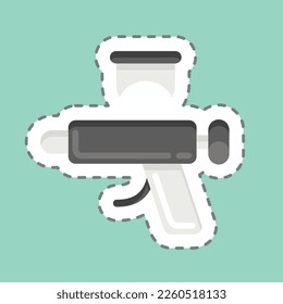 Sticker line cut Exterior. related to Car Service symbol. repairin. engine. simple illustration