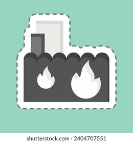 Sticker line cut Extinguishing. related to Firefighter symbol. simple design editable. simple illustration