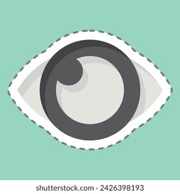 Sticker line cut Eye Catching Design. related to Creative Concept symbol. simple design editable. simple illustration