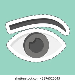 Sticker line cut Eyelashes. related to Cosmetic symbol. simple design editable. simple illustration