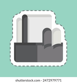 Sticker line cut Fabric. related to Sewing symbol. simple design illustration