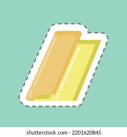 Sticker line cut Fabric Roll. suitable for education symbol. simple design editable. design template vector. simple illustration