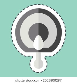 Sticker line cut Fan. related to Korea symbol. simple illustration