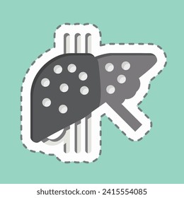 Sticker line cut Fatty Liver. related to Hepatologist symbol. simple design editable. simple illustration