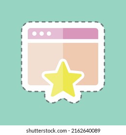 Sticker line cut Favorite Page. suitable for User Interface symbol. simple design editable. design template vector. simple symbol illustration
