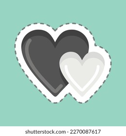 Sticker line cut Favorite. related to Contactless symbol. simple design editable. simple illustration