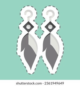 Recorte de línea de pegatinas Feather Earning. relacionado con el símbolo de los pueblos indígenas. diseño simple editable. ilustración simple
