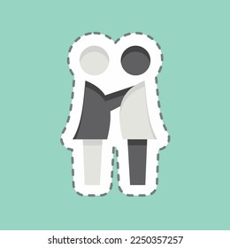 Sticker line cut Feeling Compassion. related to Psychological symbol. simple illustration. emotions, empathy, assistance