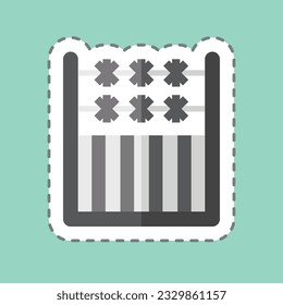 Sticker line cut Fence. related to Agriculture symbol. simple design editable. simple illustration