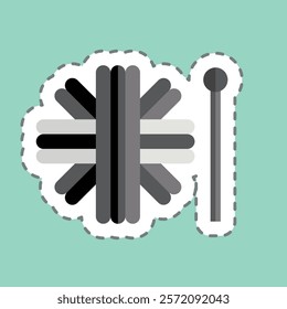 Sticker line cut Fence. related to Fabric symbol. simple design editable