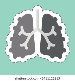 Sticker line cut Fibrosis. related to Respiratory Therapy symbol. simple design editable. simple illustration