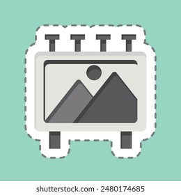 Sticker line cut File Poster. related to Cinema symbol. simple design illustration