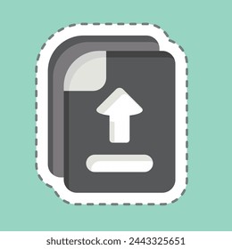 Sticker line cut File Upload. related to Learning symbol. simple design illustration