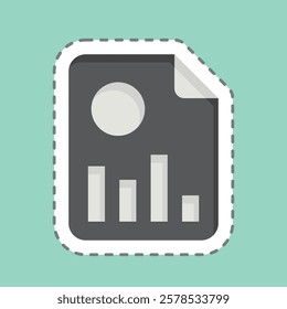 Sticker line cut Financial Report. related to Retirement symbol. design editable