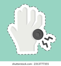 Sticker line cut Finger. related to Body Ache symbol. simple design editable. simple illustration