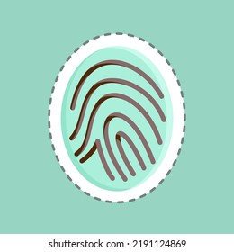 Recorte de línea adhesiva Huella digital. adecuado para el símbolo de seguridad. diseño simple editable. vector de plantilla de diseño. ilustración simple