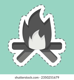 Sticker line cut Fire. related to American Indigenous symbol. simple design editable. simple illustration