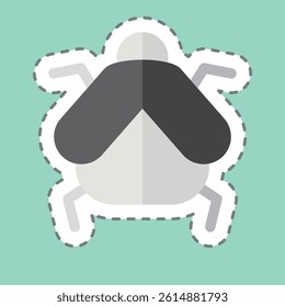 Sticker line cut Firefly. related to Insects symbol. design editable