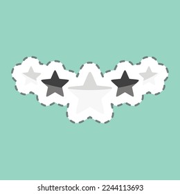 Sticker line cut Five Stars Rating. related to Stars symbol. simple design editable. simple illustration. simple vector icons