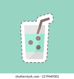 Sticker line cut Fizzy Water. suitable for Drink symbol. simple design editable. design template vector. simple symbol illustration