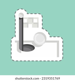 Sticker line cut Flag. related to Golf symbol. simple design editable. simple illustration