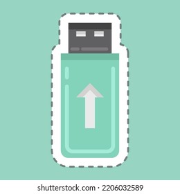 Cortar el disco flexible de la línea adhesiva. adecuado para el símbolo Componentes del equipo. diseño simple editable. vector de plantilla de diseño. ilustración simple