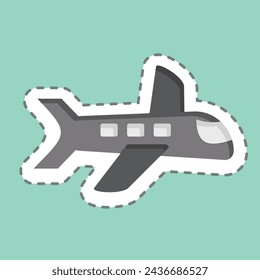 Sticker line cut Flight. related to Leisure and Travel symbol. simple design illustration.