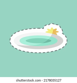 Flores flotantes de línea de pegamento. adecuado para el símbolo Spa. diseño simple editable. vector de plantilla de diseño. ilustración de símbolo simple