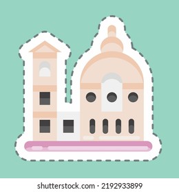 Sticker line cut Florence. suitable for education symbol. simple design editable. design template vector. simple illustration