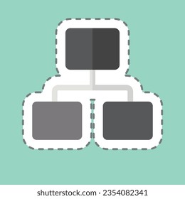 Gráfico de flujo de corte de línea de pegamento. relacionado con el símbolo Análisis de negocio. diseño simple editable. ilustración simple