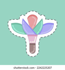 Sticker line cut Flower 2. related to Flora symbol. simple illustration. plant. Oak. leaf. rose