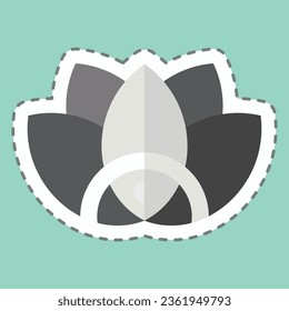 Sticker line cut Flower. related to Indigenous People symbol. simple design editable. simple illustration