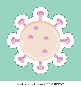 Sticker line cut Flu Virus. suitable for flu symbol. simple design editable. design template vector. simple illustration