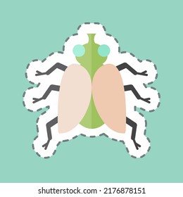 Sticker line cut Fly. suitable for Animal symbol. simple design editable. design template vector. simple symbol illustration