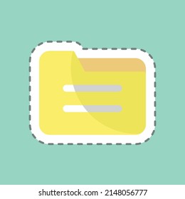 Sticker line cut Folder. suitable for web interface symbol. simple design editable. design template vector. simple symbol illustration