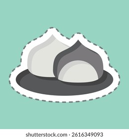 Sticker line cut Food Folk. related to Kazakhstan symbol. design editable