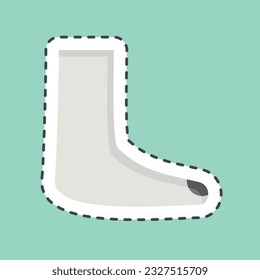 Sticker line cut Foot. related to Orthopedic symbol. simple design editable. simple illustration