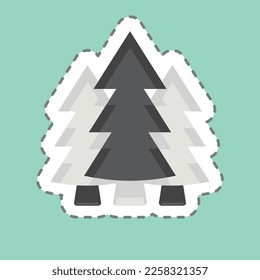 Sticker line cut Forest. related to Environment symbol. simple illustration. conservation. earth. clean