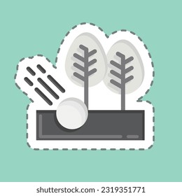 Sticker line cut Forest. related to Golf symbol. simple design editable. simple illustration