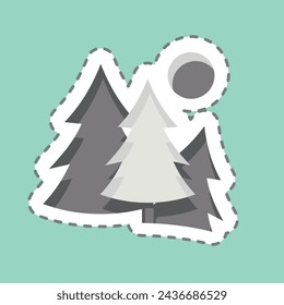Sticker line cut Forest. related to Leisure and Travel symbol. simple design illustration.