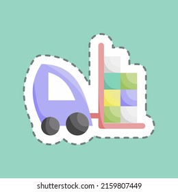 Elevador de horquilla de corte de la línea de pegamento. adecuado para el símbolo educativo. diseño simple editable. vector de plantilla de diseño. ilustración simple