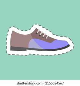 Sticker line cut Formal Shoes. suitable for men accessories symbol. simple design editable. design template vector. simple symbol illustration