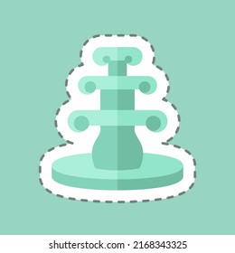 Sticker line cut Fountain. suitable for Home symbol. simple design editable. design template vector. simple symbol illustration