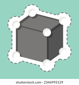 Sticker line cut Framework. related to 3D Visualization symbol. simple design editable. simple illustration