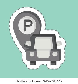 Sticker line cut Free Parking. related to Hotel Service symbol. simple design illustration