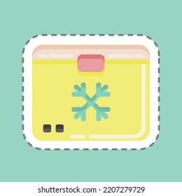 Sticker line cut Freezer. suitable for Kitchen Appliances symbol. simple design editable. design template vector. simple illustration