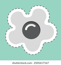 Sticker line cut Fried Egg. related to Breakfast symbol. simple illustration
