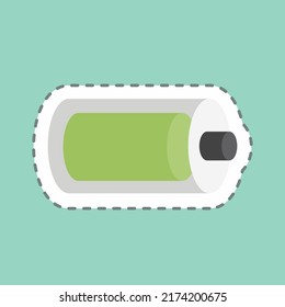 Sticker line cut Full Battery. suitable for Web Interface symbol. simple design editable. design template vector. simple symbol illustration