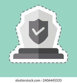 Sticker line cut Funerals Insurance. related to Finance symbol. simple design editable. simple illustration
